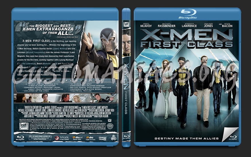 X-Men: First Class blu-ray cover