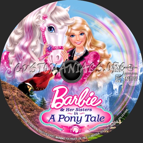 Barbie & Her Sisters in a Pony Tale (2013) dvd label