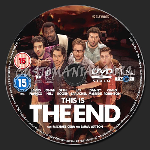 This is The End dvd label