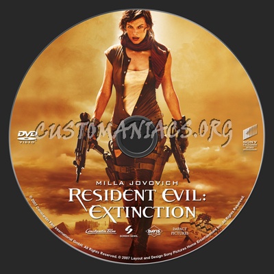 Resident Evil Extinction dvd label