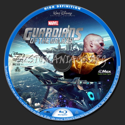 Guardians of the Galaxy blu-ray label