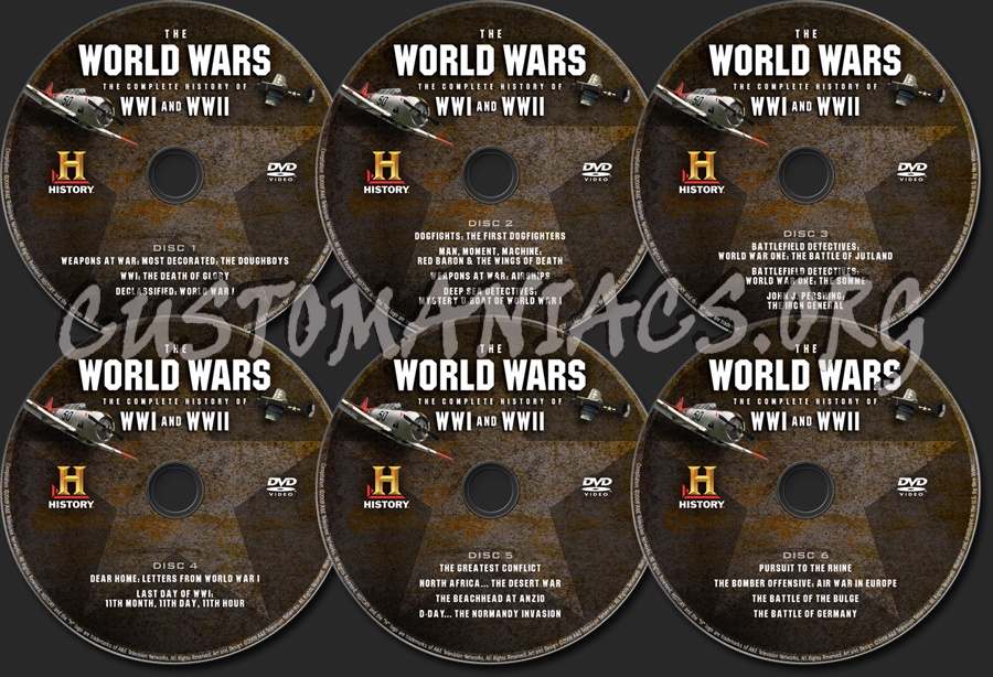 The World Wars The Complete History of WWI and WWII dvd label
