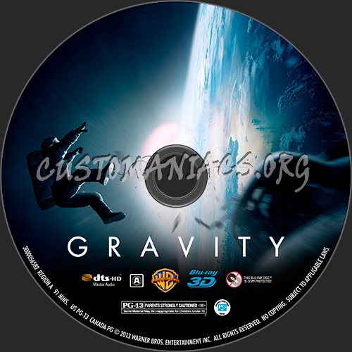 Gravity (2D+3D) blu-ray label