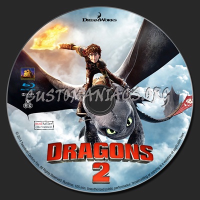 How to Train Your Dragon 2 blu-ray label