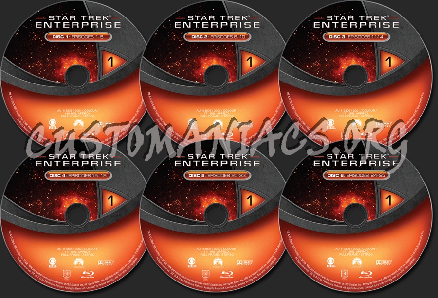 Star Trek Enterprise Season 1 blu-ray label