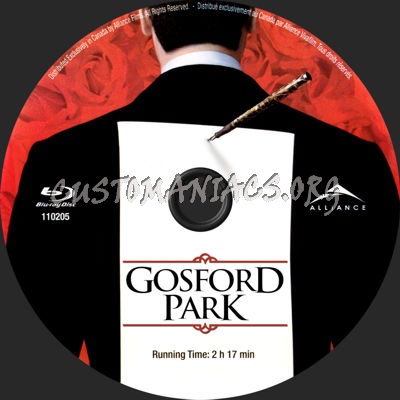 Gosford Park blu-ray label