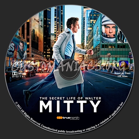 The Secret Life Of Walter Mitty dvd label