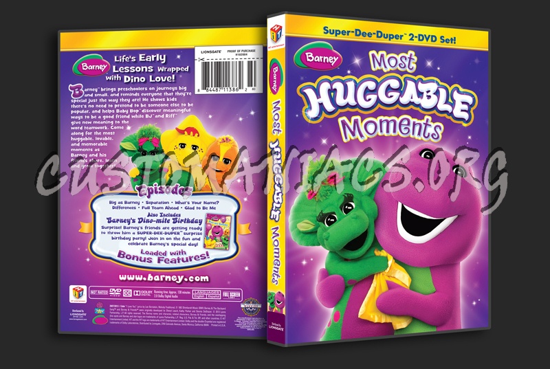 Barney Most Huggable Moments dvd cover