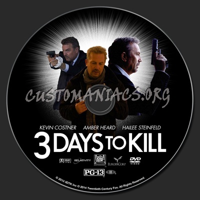 3 Days To Kill dvd label