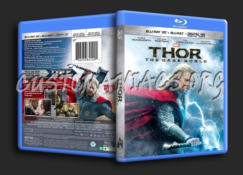 Thor the Dark World 3D blu-ray cover