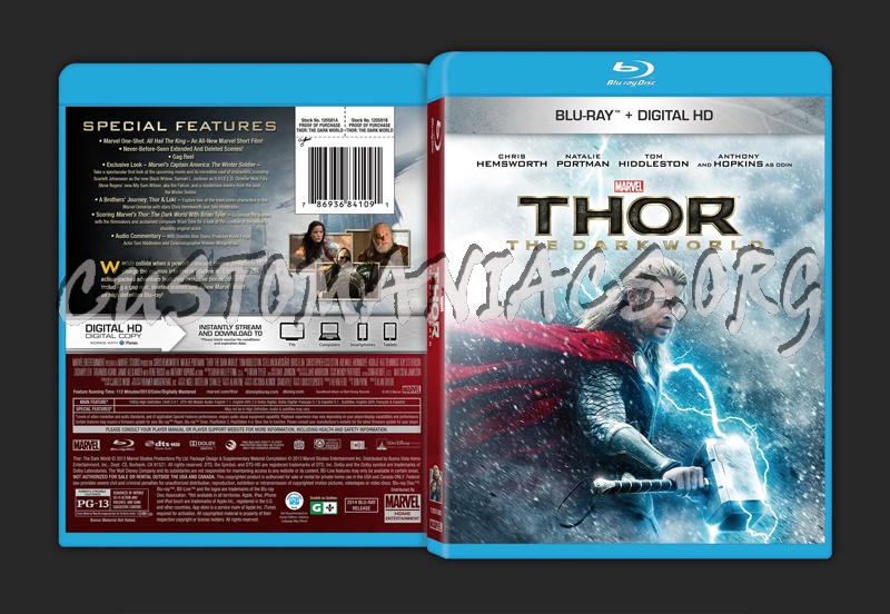 Thor: The Dark World blu-ray cover