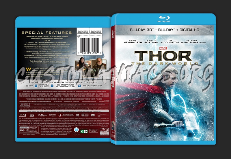 Thor: The Dark World blu-ray cover