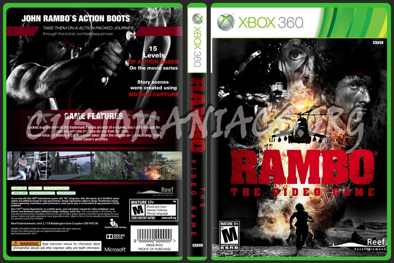 Rambo the video game (US) dvd cover
