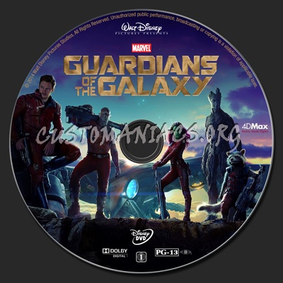 Guardians of the Galaxy dvd label