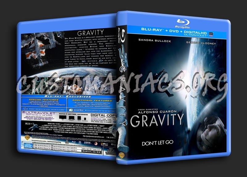 Gravity (2014) 2 Disc blu-ray cover