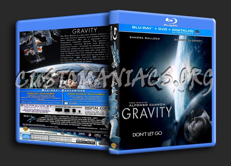 Gravity (2014) 2 Disc blu-ray cover