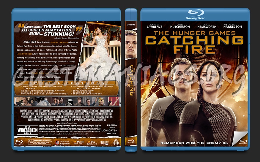 The Hunger Games: Catching Fire blu-ray cover