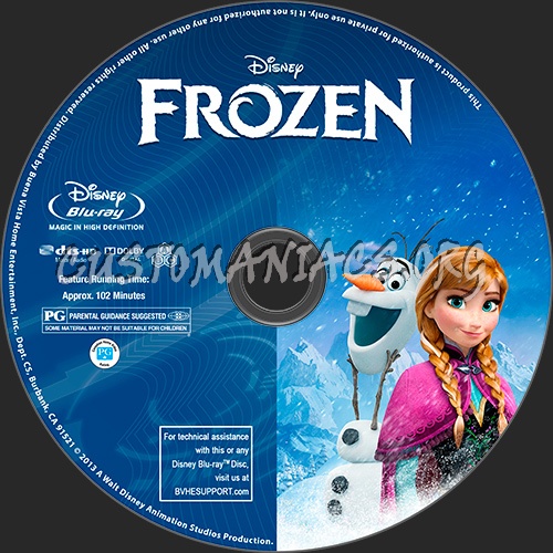 Frozen blu-ray label