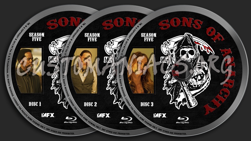 Sons Of Anarchy Season 5 blu-ray label