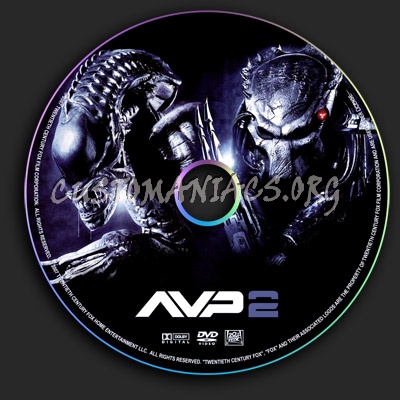 Aliens vs Predotor 2 - Requiem dvd label