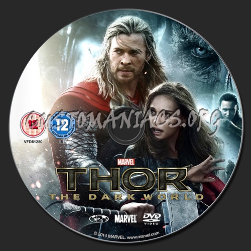 Thor - The Dark World dvd label