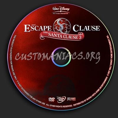 Santa Claus 3 dvd label