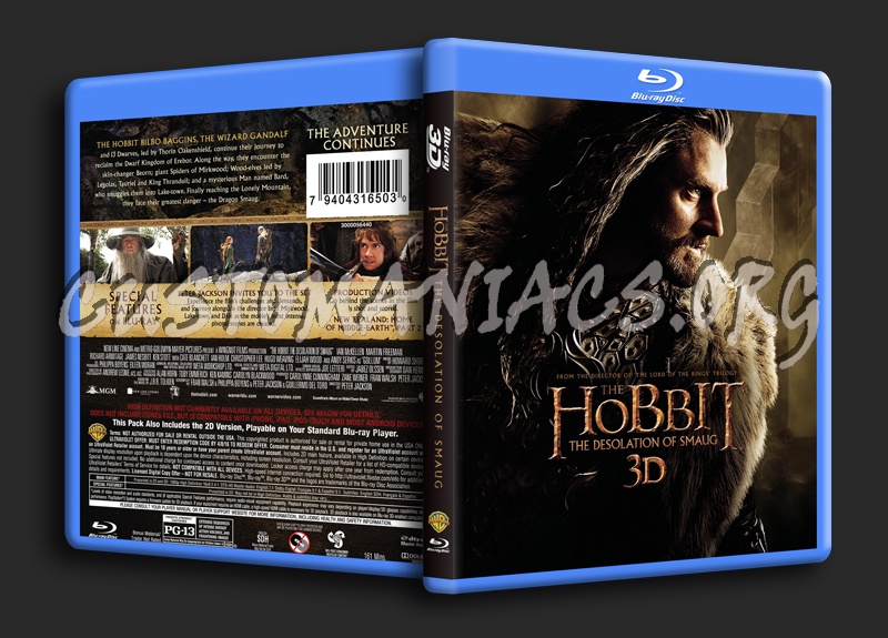 The Hobbit: The Desolation of Smaug 3D blu-ray cover