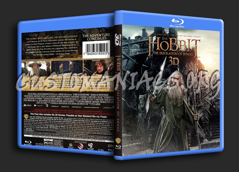 The Hobbit: The Desolation of Smaug 3D blu-ray cover