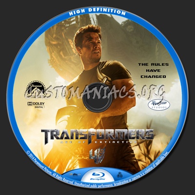 Transformers: Age of Extinction blu-ray label