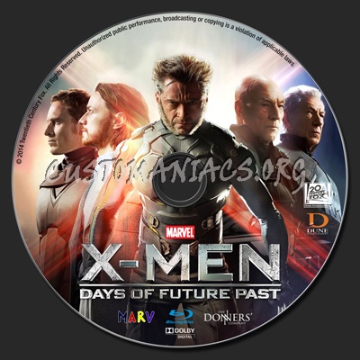 X-Men: Days of Future Past blu-ray label