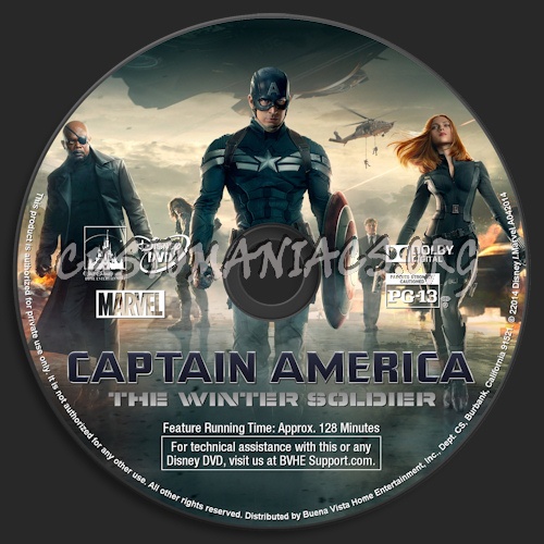 Captain America: The Winter Soldier dvd label