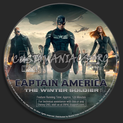 Captain America: The Winter Soldier dvd label