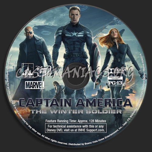 Captain America: The Winter Soldier dvd label