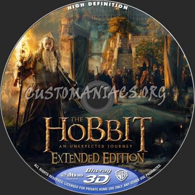 The Hobbit: An Unexpected Journey Extended Edition (2D+3D) blu-ray label