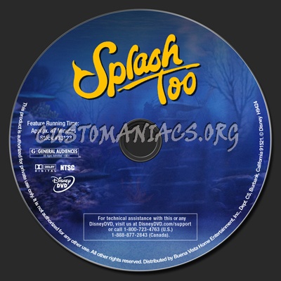 Splash Too dvd label