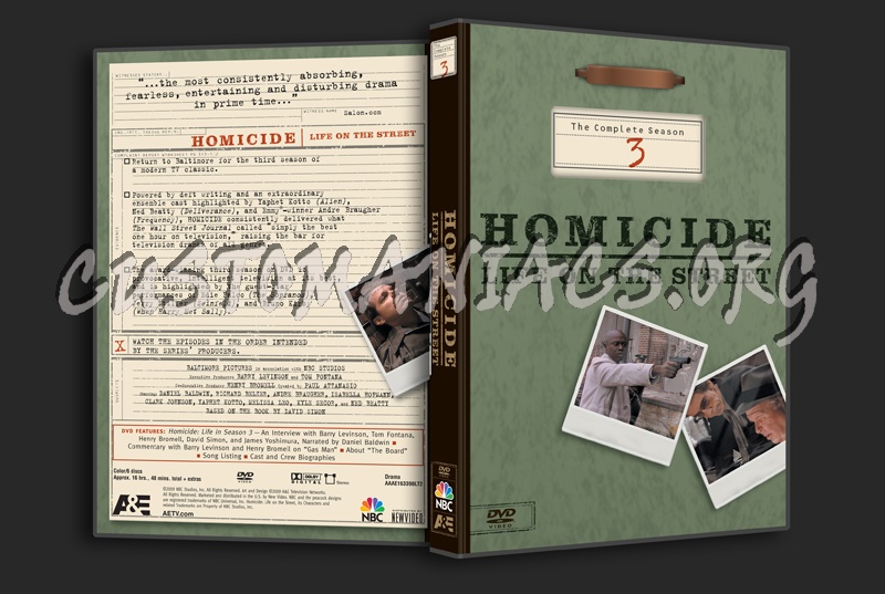 Homicide Season 3 dvd cover