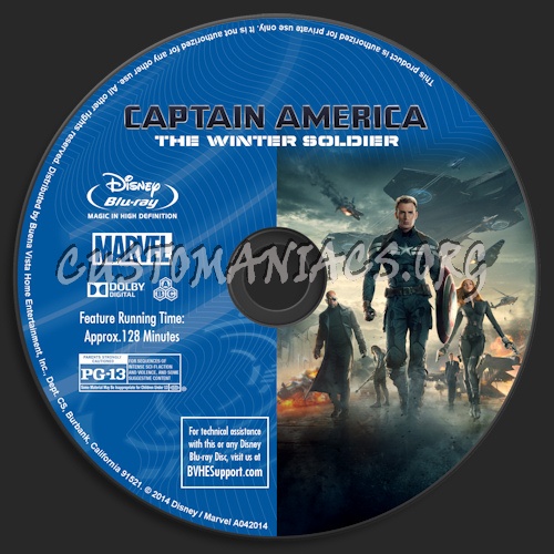 Captain America: The Winter Soldier blu-ray label