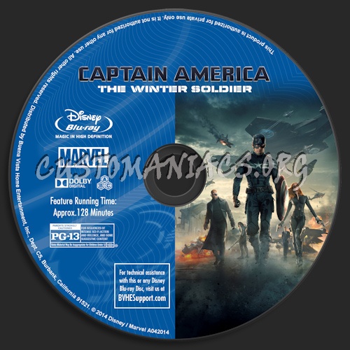 Captain America: The Winter Soldier blu-ray label