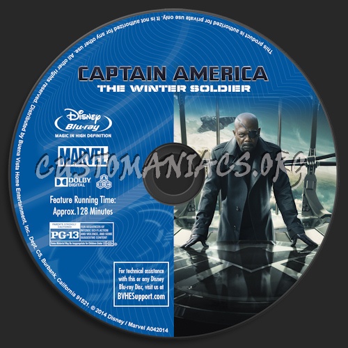 Captain America: The Winter Soldier blu-ray label