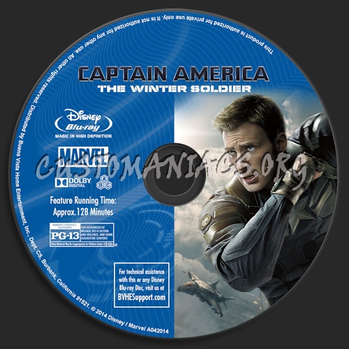 Captain America: The Winter Soldier blu-ray label