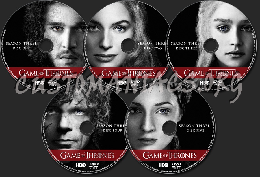 Game of Thrones Season 3 dvd label