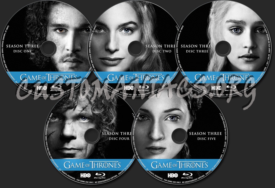 Game of Thrones Season 3 blu-ray label