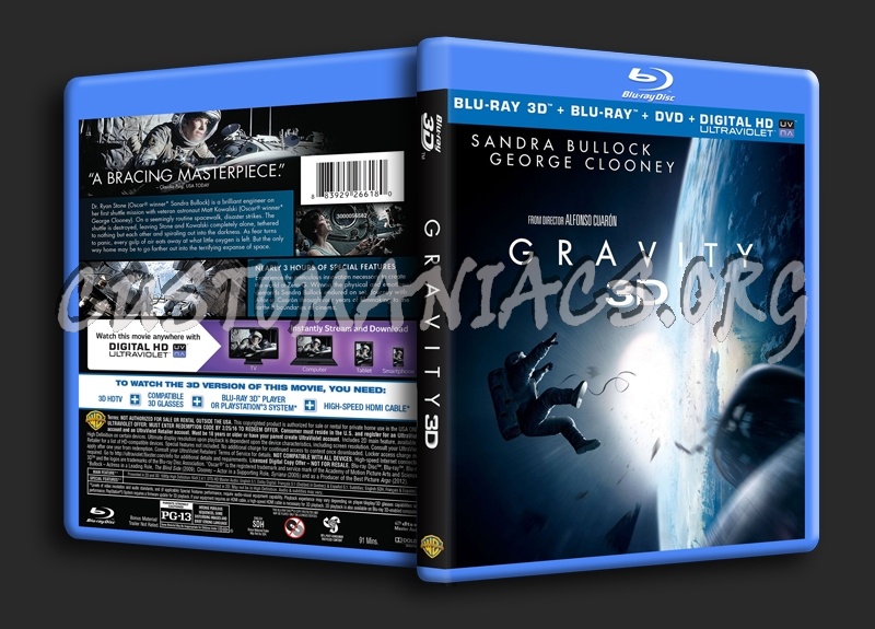 Gravity 3D blu-ray cover