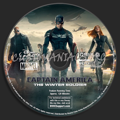 Captain America: The Winter Soldier blu-ray label