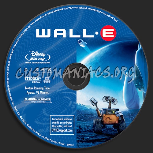 Wall-E blu-ray label