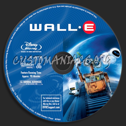 Wall-E blu-ray label