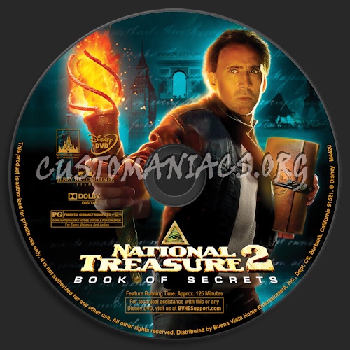 National Treasure 2 - Book Of Secrets dvd label