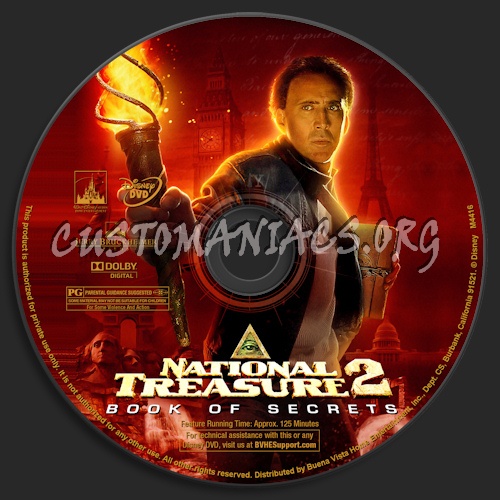 National Treasure 2 - Book Of Secrets dvd label