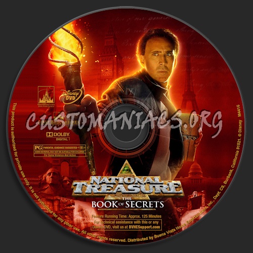 National Treasure 2 - Book Of Secrets dvd label