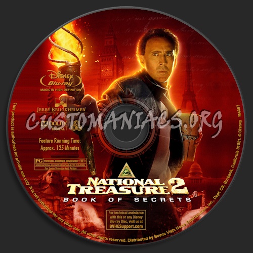 National Treasure 2 - Book Of Secrets blu-ray label